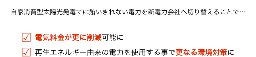 新電力との組み合わせで相乗効果が期待されます