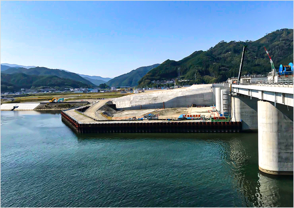 A construction site on the Sanriku Coast